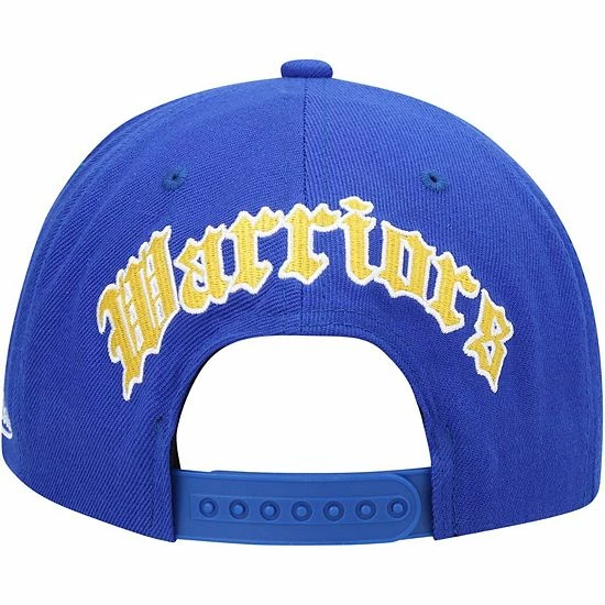 Outlet 🤩 Unbranded Men's Mitchell & Ness Royal Golden State Warriors English Dropback Snapback Hat ⭐ - Image 5