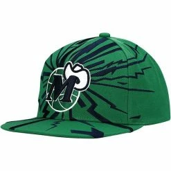 Outlet 🔥 Unbranded Men's Mitchell & Ness Green Dallas Mavericks Hardwood Classics Earthquake Snapback Hat 😍