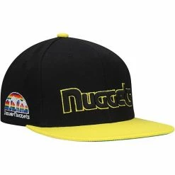 Flash Sale ❤️ Unbranded Men's Mitchell & Ness Black/Gold Denver Nuggets Hardwood Classics Satin Reload Snapback Hat 🎁