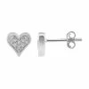 Hot Sale 👍 Unbranded Sterling Silver Diamond Accent Heart Stud Earrings 💯