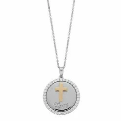 Buy 🔥 Unbranded 10k Gold Over Sterling Silver "Faith" Cross Pendant Necklace 🔥
