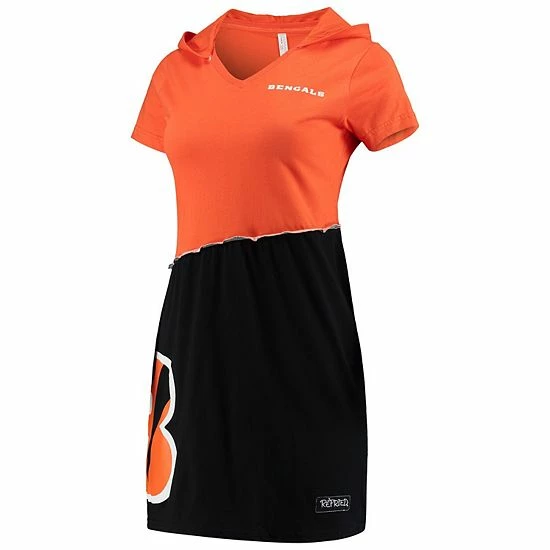 Cheapest โญ Unbranded ๐ฉ Women's Refried Apparel Orange/Black Cincinnati Bengals Sustainable Hooded Mini ๐ Dress ๐ - Image 2