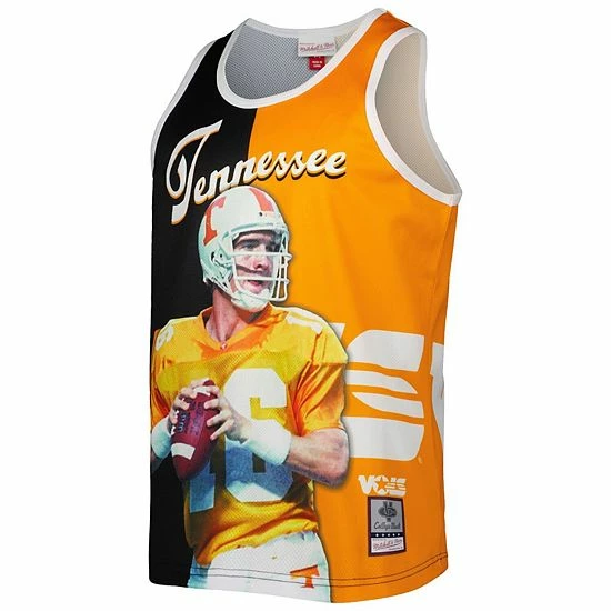 Flash Sale ❤️ Unbranded Men's Mitchell & Ness Peyton Manning Black/Tennessee Orange Tennessee Volunteers Sublimated Player Tank Top ⌛ - Image 3