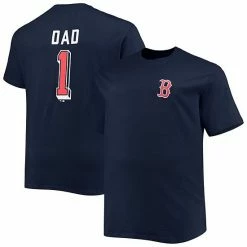Buy 🎉 Unbranded Men's Navy Boston Red Sox Big & Tall Father's Day #1 Dad T-Shirt ⌛