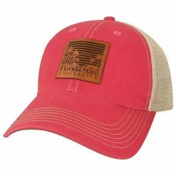 Coupon 🌟 Unbranded Men's League Collegiate Wear Pink Florida State Seminoles Beach Club Palms Trucker Snapback Adjustable Hat 🎁