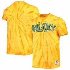 Flash Sale 🧨 Unbranded Men's Mitchell & Ness Gold LA Galaxy Since '96 Tie-Dye T-Shirt 🔔