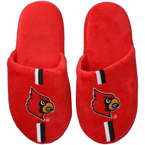 Promo ❤️ Unbranded Youth FOCO Louisville Cardinals Team Stripe Slippers 🌟