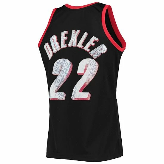 Discount ๐ Unbranded Men's Mitchell & Ness Clyde Drexler Black Portland Trail Blazers 1991-92 Hardwood Classics 75th Anniversary Diamond Swingman Jersey โ๏ธ - Image 4