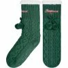 Best Pirce ⭐ Unbranded 👩 Women's FOCO Miami Hurricanes Cable Knit Footy Fleece Slipper 🧦 Socks 👍