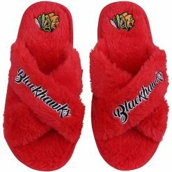 Deals ✨ Unbranded 👩 Women's FOCO Chicago Blackhawks Script Cross Slide Slippers ⭐