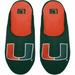 Buy 🔥 Unbranded Youth FOCO Miami Hurricanes Big Logo Colorblock Mesh Slippers ✔️