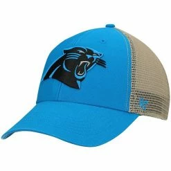 Best Sale 🔥 Unbranded Men's '47 Blue/Natural Carolina Panthers Flagship MVP Trucker Snapback Hat 🥰