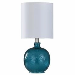 Brand new 🎉 Unbranded Round Glass Table Lamp Blue 🔥
