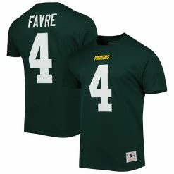 Best Pirce ❤️ Unbranded Men's Mitchell & Ness Brett Favre Green Green Bay Packers Retired Player Logo Name & Number T-Shirt 🧨