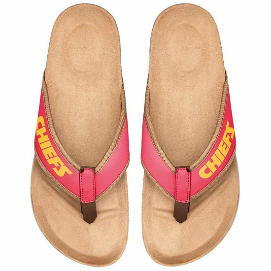 Coupon ๐ Unbranded Men's FOCO Kansas City Chiefs Cork Flip Flops ๐ - Image 2