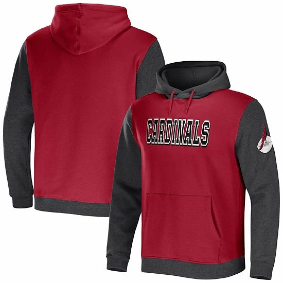 Cheap ❤️ Unbranded Men's NFL X Darius Rucker Collection By Fanatics Cardinal/Charcoal Arizona Cardinals Colorblock Pullover Hoodie ✨ - Image 2