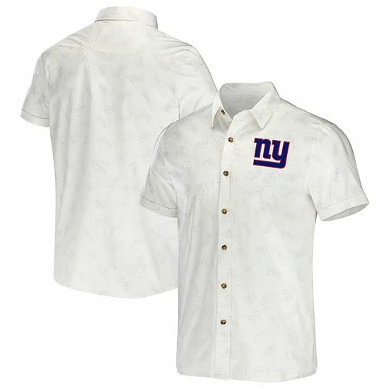Flash Sale ✔️ Unbranded Men's NFL X Darius Rucker Collection By Fanatics White New York Giants Woven Button-Up T-Shirt 🎁