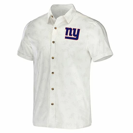 Flash Sale ✔️ Unbranded Men's NFL X Darius Rucker Collection By Fanatics White New York Giants Woven Button-Up T-Shirt 🎁 - Image 3