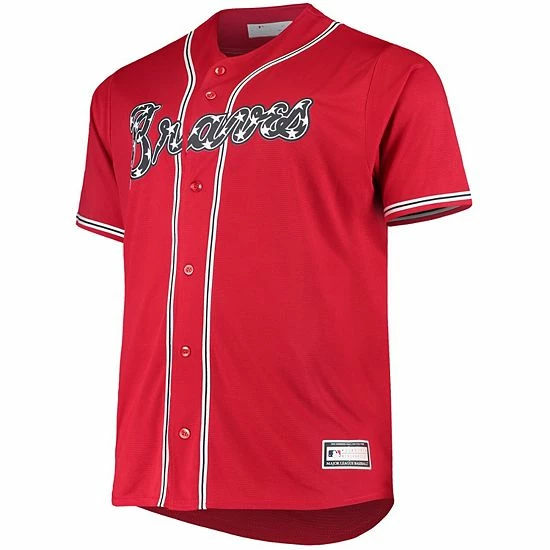 Wholesale 🔥 Unbranded Men's Red Atlanta Braves Big & Tall Replica Alternate Team Jersey 🎉 - Image 3