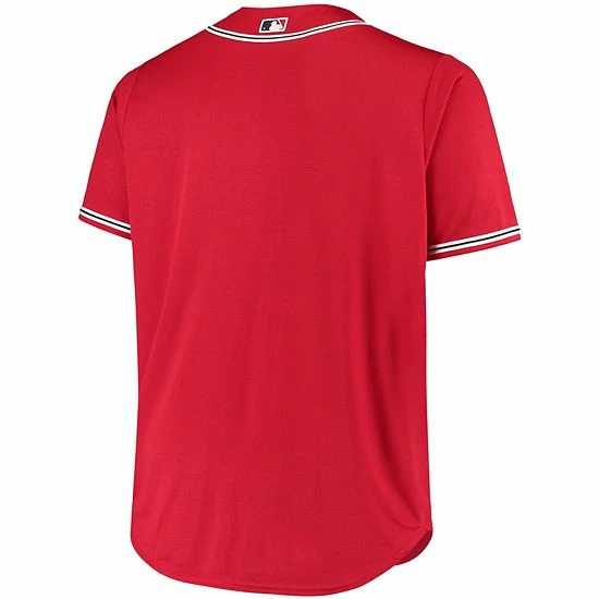 Wholesale 🔥 Unbranded Men's Red Atlanta Braves Big & Tall Replica Alternate Team Jersey 🎉 - Image 4