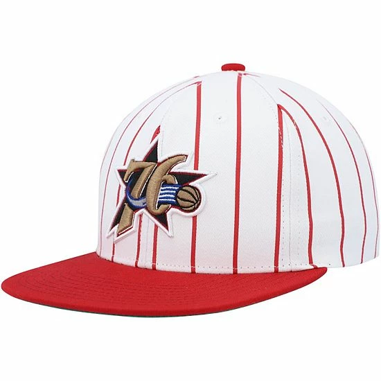 Outlet ๐งจ Unbranded Men's Mitchell & Ness White Philadelphia 76ers Hardwood Classics Pinstripe Snapback Hat ๐