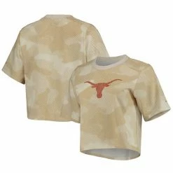 Best Pirce 🎁 Unbranded 👩 Women's Columbia White/Tan Texas Longhorns Park Camo Boxy T-Shirt 😉
