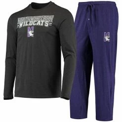 Brand new 👏 Unbranded Men's Concepts Sport Purple/Heathered Charcoal Northwestern Wildcats Meter Long Sleeve T-Shirt & Pants Sleep Set 🎉
