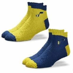 New 🛒 Unbranded 👩 Women's For Bare Feet Utah Jazz 2-Pack Team Sleep Soft 🧦 Socks 🌟