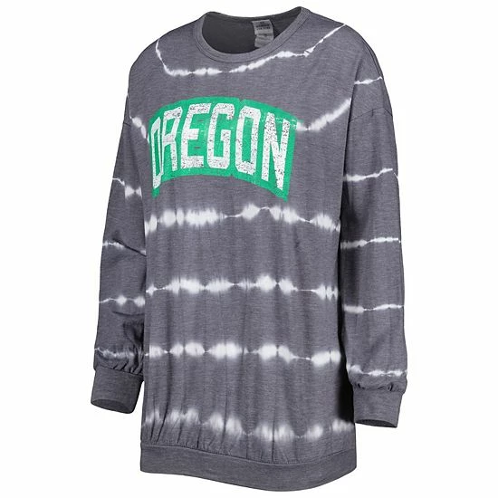 New 🎉 Unbranded 👩 Women's Gameday Couture Gray Oregon Ducks All About Stripes Tri-Blend Long Sleeve T-Shirt & Shorts Set 👍 - Image 3