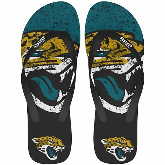New 🛒 Unbranded Jacksonville Jaguars Big Logo Flip Flop 🩴 Sandals 🎁