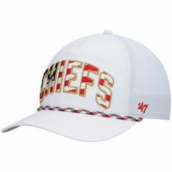 Flash Sale 🌟 Unbranded Men's '47 White Kansas City Chiefs Hitch Stars And Stripes Trucker Adjustable Hat ❤️