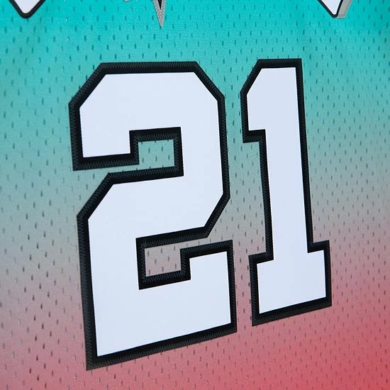 Best deal ๐งจ Unbranded Men's Mitchell & Ness Tim Duncan Pink/Teal San Antonio Spurs 1998/99 Hardwood Classics Fadeaway Swingman Player Jersey ๐ - Image 5
