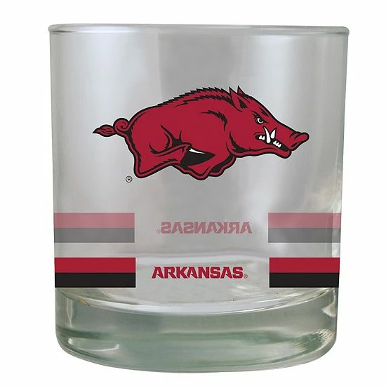 Best Pirce ⭐ Unbranded Arkansas Razorbacks 10oz. Banded Rocks Glass ⌛