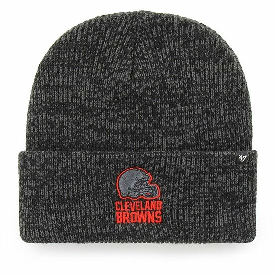 Cheapest 👏 Unbranded Men's '47 Heathered Charcoal Cleveland Browns Brain Freeze Tonal Cuffed Knit Hat ✨