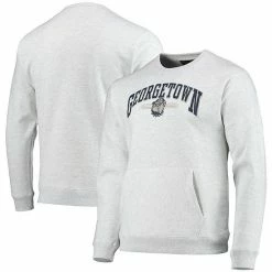 Hot Sale 😀 Unbranded Men's League Collegiate Wear Heathered Gray Georgetown Hoyas Upperclassman Pocket Pullover Sweatshirt 🔔