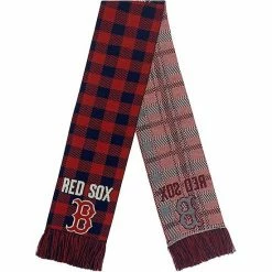Budget ⭐ Unbranded FOCO Boston Red Sox Plaid Color Block Scarf 🤩