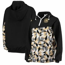 Wholesale 👏 Unbranded 👩 Women's ZooZatz Black LAFC Swishy Anorak Quarter-Zip Jacket 😉