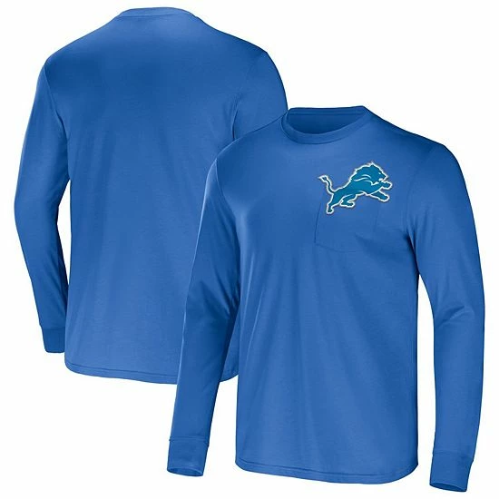 Budget ๐ฅ Unbranded Men's NFL X Darius Rucker Collection By Fanatics Blue Detroit Lions Team Long Sleeve T-Shirt ๐