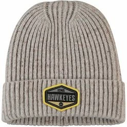 Budget 🛒 Unbranded Men's Top Of The World Gray Iowa Hawkeyes Alp Cuffed Knit Hat 😀