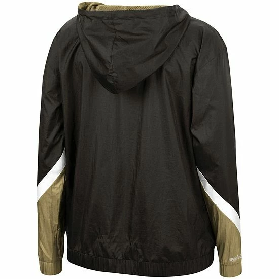 Hot Sale ✨ Unbranded 👩 Women's Mitchell & Ness Black New Orleans Saints Half-Zip Windbreaker Hoodie 🥰 - Image 4