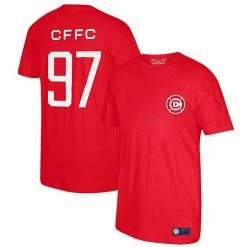 Best Pirce ⭐ Unbranded Men's Mitchell & Ness Red Chicago Fire Founded T-Shirt 😀