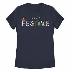 Outlet 🌟 Unbranded Juniors' 🎁 Christmas Feelin' Festive Typographic Tee ❤️