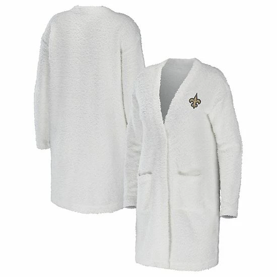 Deals ๐ Unbranded ๐ฉ Women's WEAR By Erin Andrews Cream New Orleans Saints Cozy Lounge Cardigan Sweater ๐