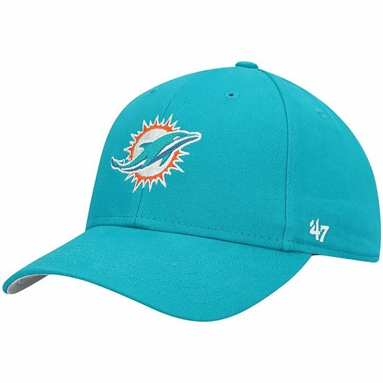 New ⌛ Unbranded Preschool '47 Aqua Miami Dolphins Basic Team MVP Adjustable Hat ✔️