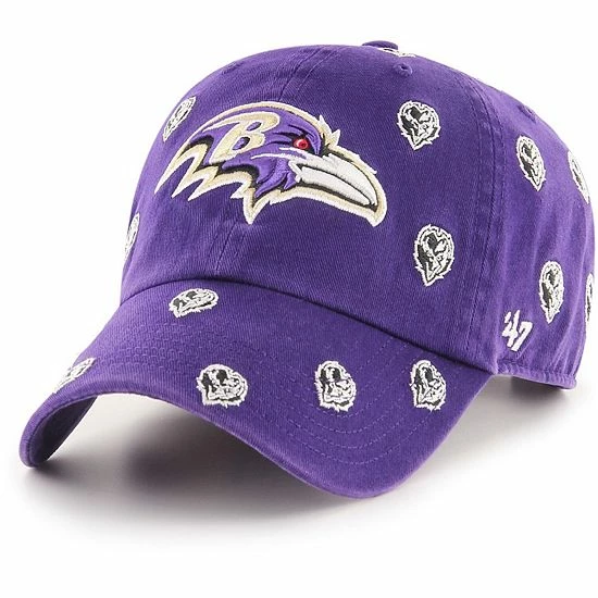 Hot Sale 🔥 Unbranded 👩 Women's '47 Purple Baltimore Ravens Confetti Clean Up Head Logo Adjustable Hat 🎁 - Image 2