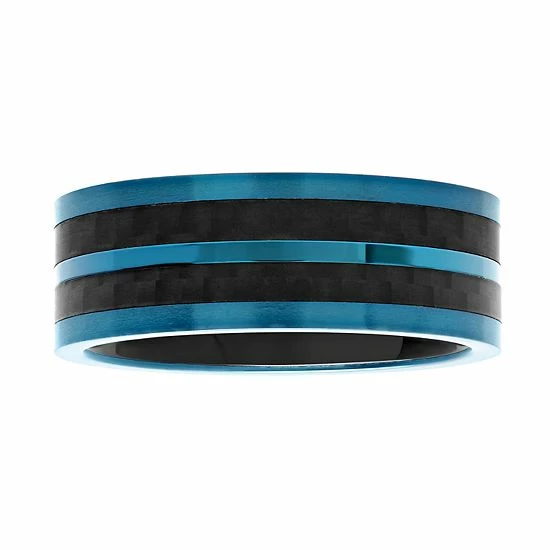 Best deal โ๏ธ Unbranded Men's Two-Tone Blue & Black Stainless Steel Stripe Band ๐