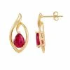 Promo 🔔 Unbranded 14k Gold Over Silver Lab-Created Ruby Earrings 🌟