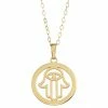 New ✔️ Unbranded 10k Gold Hamsa Disc Pendant Necklace 🧨