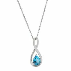 Buy 🎉 Unbranded Sterling Silver Blue Topaz Infinity Pendant 😍
