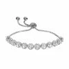 Hot Sale ❤️ Unbranded Sterling Silver Lab-Created White Sapphire & Cubic Zirconia Bolo Bracelet 🤩